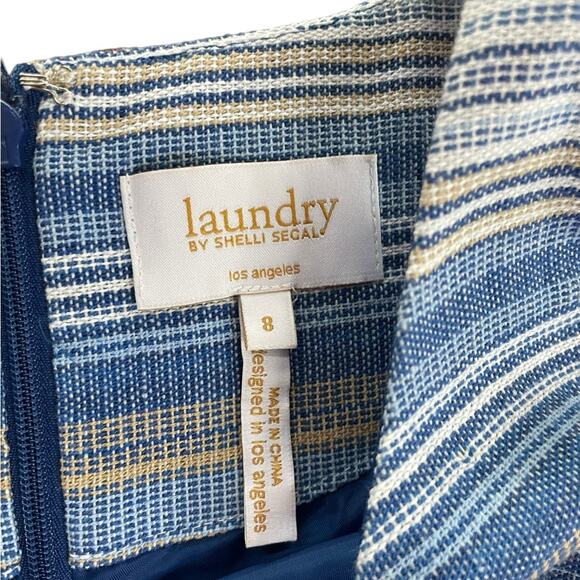 Laundry by Shelli Seagal Blue Striped Dress - Size 8 - Picture 9 of 10